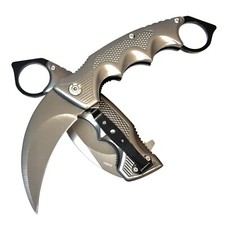 8.5”folding  Karambit quick Open Blade Pocket Knife Claw Titanium Plated picture