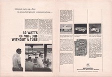 Motorola CM-Series Solid-State VHF/UHF Communications Vintage 1960s 2pg Print Ad picture