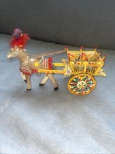 Vintage Gidi’s Sicilian Folk Art Horse Carriage Feathers Pre-owned picture