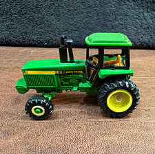 Vintage 80’s Ertl John Deere Die-Cast Toy Tractor Green/Yellow Agriculture Theme picture