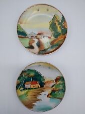 Pico Plates Miniature Collectible Decorative Gold Rim Hanging Holes Houses Color picture