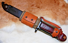 Vintage Romanian Rifle Knife Bayonet w/ Scabbard & Frog - Mint Unissued picture