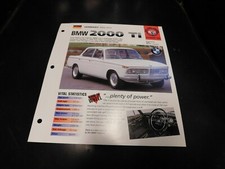 1966-1972 BMW 2000 Ti Spec Sheet Brochure Photo Poster 67 68 69 70 71 picture
