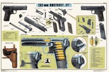 BIG Green TT33 Tokarev Pistol COLOR Poster Soviet Russia USSR 762x25 MADE IN USA picture