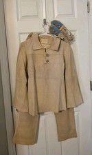 Women's Native American Western Deer Buckskin Suede Leather Shirt Pants Suit picture