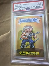 Topps 2021 GPK Chrome Garbage Pail Kids Gold #156a Tom Bunk Auto PSA 67358550 picture