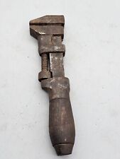 P.S.& W Co. Cleveland Flat Jaw Wood Handle Monkey Wrench Pipe Ceased picture
