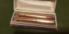 WAHL EVERSHARP GOLD FILLED CHECKER BOARD FOUNTAIN PEN & PENCIL SET BOXED 1920s picture