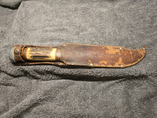 Vintage Luna Werke Solingen German Bowie Knife Stag handle W /Sheath picture