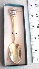 Vtg FLORIDA Collector's 5 0’clock GOLD METAL TEA SPOON Finest Quality USA Box picture