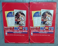 Vintage 2 Packages 1990-1991 NBA Hoops Basketball Cards 2 Sealed Boxes picture