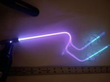 Crazy uranium glass plasma rife tube violet ray wand geissler bulb electrode picture