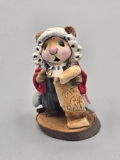 Wee Forest Folk M 57 Barrister Mouse 1981 Wood Base Annette Petersen RARE  picture