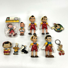 Vtg Disney Pinocchio Toy Lot Jointed Posable Figures Ornament Bobblehead picture