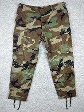 Vintage 90s USGI Woodland Camo BDU Cargo Pants Large Short 35-39 Military picture