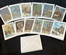 Lot 12 VTG Ernst Geissendorfer German Christmas Cards West Germany Winter NOS picture