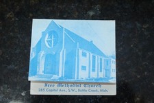 Vintage Folding Advertising Tract Free Methodist Church Battle Creek, MI picture