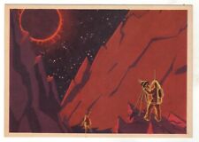 1965 COSMOS SPACE On the moon Astronauts Solar eclipse OLD Russian Postcard picture