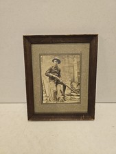Antique 1898 Pvt M Taylor & Rifle Camp Alger Original Tintype Enlargement Framed picture