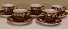 MORIAGE DEMITASSE SET OF 5 CUPS AND SAUCERS HAND PAINTED KUTANI 1940'S picture