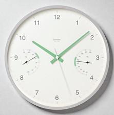Lemnos BROTE Wall Clock w/ Thermo Hygrometer White 28.6cm Sweep LC24-05 Japan picture