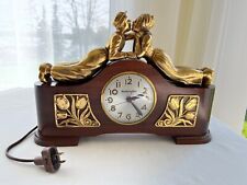 VTG Mastercrafters Sessions Dutch Boy & Girl Kissing Tulips Mantel Clock WORKS picture