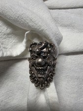 Massive 24g .925 Sterling Silver Joker Harley-Davidson/ Gothic Clown ring sz.8 picture