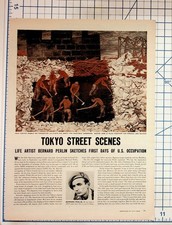 1945 LIFE Magazine Pages Bernard Perlin Tokyo US Occupation WWII Ephemera picture
