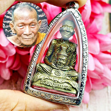 Alpaka Miniature Wealth Kalong Carry Lersri Hermit Head Be2551 Thai Amulet 15569 picture