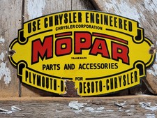 VINTAGE MOPAR PORCELAIN SIGN OLD CAR AUTO DEALER DODGE CHRYSLER DESOTO PLYMOUTH picture