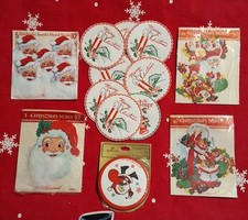 Vintage Christmas Gummed Seals Coasters Dennison Hallmark Please Read Descriptio picture