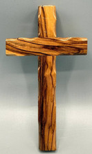 Genuine Hand-Carved Holy Land Olive Wood Wall Cross – 5” Religious Decor picture
