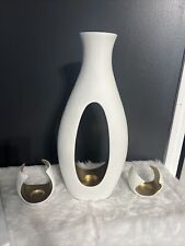 Vtg PartyLite X Lg Candle Holder Modern Chimney Rare Mid Century Style Vgc 3 Pc picture