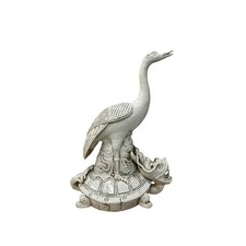 Vintage Off White Porcelain Crane on Dragon Turtle Fengshui Figure ws5079 picture