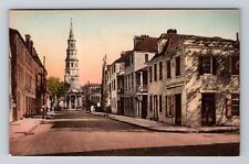 Charleston SC-South Carolina, Old Church Street, Advertising Vintage Postcard picture