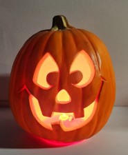 Vtg 1993 Trendmasters Foam Indoor Light Up Halloween Pumpkin Jack O Lantern Mold picture