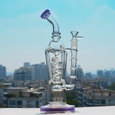 purple Recycler rig Coil tree Showerhead Base bong 13