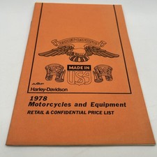 Harley-Davidson 1978 Retail & Confidential Motorcycle Equipment Price List Vtg picture