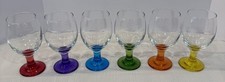 Elegant 6 Piece Rainbow Colored Set Goblet Glasses Home Essentials picture
