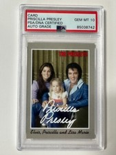 Priscilla Presley Autographed Set Card w/ Elvis PSA/DNA GEM MINT 10 AUTO picture