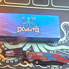 EDCgripper Stormcutter Tempest Lava Pocketknife 14C28N Tanto Plain Liner G10 picture