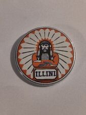 Vintage Fighting Illini Pinback Button University Illinois Chief Illiniwek 2.5