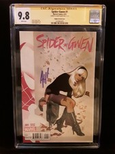 Spider-Gwen #1 1st Series 1:100 Hughes Variant CGC 9.8 SS Signed Adam Hughes  picture