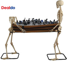 5Ft Skeletons Carrying Coffin, Halloween Buffet Cooler Prop picture