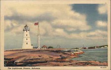 Nassau Bahamas Lighthouse c1930s-40s Linen Postcard picture