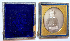 Antique Daguerreotype Photo Child Boy Holding a Book 6th Plate 2 3/4