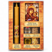 Jerusalem Holy Land Gift Set Holy Water Oil Incense Earth Candle Icon Blessed picture