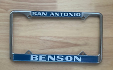Vintage Benson San Antonio Texas Dealership Metal License Plate Frame  picture