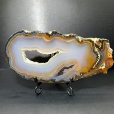 482g Natural Agate Slice Quartz Crystal Hand-cut Slab Ore Specimen Healing picture