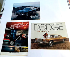 DODGE 1976 CORONET. 1978 LEBARON, 1975 CHARGER CAR / AUTO BROCHURES (3 ITEMS) picture